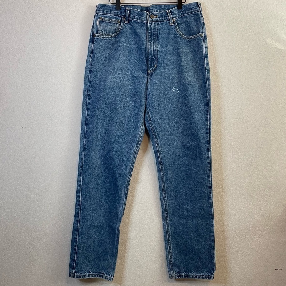 Carhartt Mens Traditional Fit Denim Blue Jeans size 38 x 36